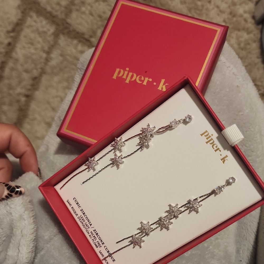 Piper K Silver Star Earrings